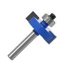 Awesome 3 Pc Quarter Inch Rabbet Router Bit Set With Six Bearings For Smooth Tenon Cutting and Versatile Woodworking Depth Adjustments, blue carbide bit