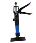 Heavy Duty Telescopic Cabinet Lift Jack With Adjustable Support Pole For Quick Wall Setup, blue metal pole with black base.