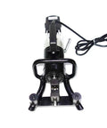 Heavy Duty Electric Rebar Bender Semi Automatic Steel Rod Spiral Bending Machine Max Bend Size 32mm top view with handle and motor.