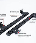 Premium 350mm Heavy Duty Drawer Slides Featuring Rock Solid Ball Bearing Runners For A Silky Smooth Glide and Secure Hold On Cabinets Or Office Desks No Fuss Setup Sleek Black Finish Built To Last, showing adjustable height and sturdy steel construction.