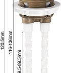 38mm Gold Toilet Handle And Button Pusher Upgrade with dimensions in millimeters visible.