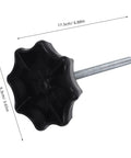 Spare Tire Hold Down Bolt Replacement Hardware For Vehicles Universal Fitment Easy To Install Spare Wheel Mounting Bolt And Hardware Durable Metal And Plastic Construction Fits A Ton Of Car Models, black knob with measurements