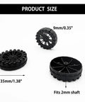 30Pcs Plastic Toy Car Wheels With 2mm Shafts And 15Pcs Round Rod Axles For RC Cars Trucks Robots DIY Model Parts Black