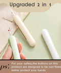 3 Pack 2 In 1 Seam Ripper And Needle Threader Set For Hand Sewing, Handy Compact Design, tools in green, white, beige