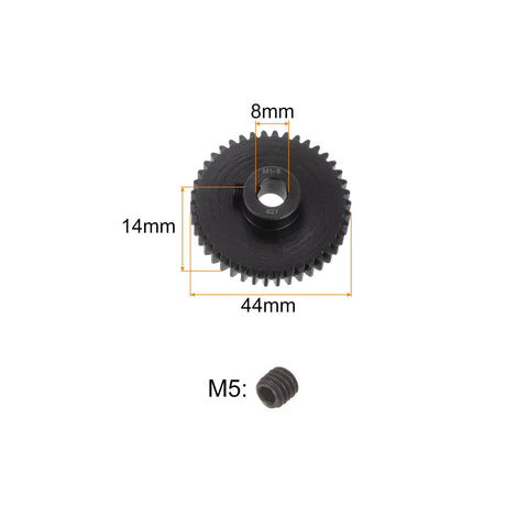 Mod 1 42 Tooth Pinion Gear 8mm Bore Hardened Steel Spur Gear For RC Cars And Trucks High Strength 45 Carbon Steel Surface Hardened