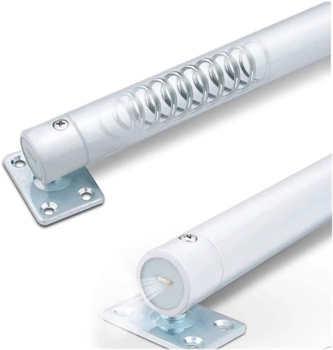 Heavy Duty Automatic Door Closer With Aluminum Alloy Body, Smooth Soft Close, Adjustable Closing Speed, 90 Degree Stop, Mount On Top, Middle Or Bottom, Holds Up To 60kg, Built Tough For Home Or Office Doors, showing metal components and spring mechanism.