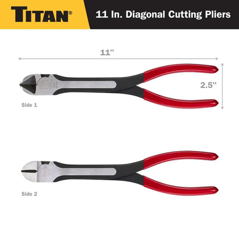 11-Inch Diagonal Cutting Pliers With Long Reach Induction-Hardened Cutting Edges And Non-Slip Vinyl Grips For Pro Grade Electricians And DIY Projects Today