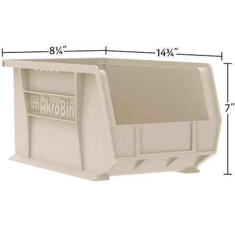Space Saving Stackable Plastic Storage Bins Set Clear 12 Pack For Garage Pantry Craft Room Closet Organization Holds Up To 60 Lbs 15 X 8 X 7 Inches Ideal For Home Use And Workbench Or Craft Areas Grab And Go Organization - beige plastic storage bin with dimensions
