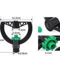2 Pack 6 Nozzle Center Pivot Sprinkler System For Low Pressure Irrigation with DN15 interface, dimensions detailed