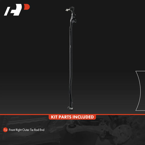 Front Outer Right Tie Rod End For Jeep Wrangler JL 2018 2024 And Gladiator JT 2020 2023 With Dana M210 Wide Track Axle Easy Install Replacement Steering Linkage, black steel