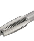 Close-up of M8 X 1.25 Metric Hand Tap For Metal Repair, showcasing threading details on alloy tool steel for high hardness and toughness.