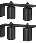 2 Inch Black Heavy Duty Beefy Sliding Gate Rollers Set 2 Pack With L Rear Post Bracket Universal Adjustable Side Mount Alloy Steel