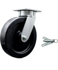 Heavy Duty Kingpinless Swivel Caster With A No Fuss Bolt On Lock And Roll Like Butter 8 Inch Polyolefin Wheels and pin.