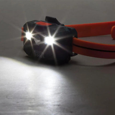 Rechargeable LED Headlamp With Silicone Strap All Day Runtime 400 Lumen Brightness Auto Off Power Saving 3 Modes Spot Flood And Full Battery Gauge Indicates Charge Ideal For Work Running Hiking Camping And Night Fishing