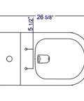 Diagram with dimensions for Soft Close Toilet Seat Replacement With Silent Hinge For TB351 Series - Quiet Drop, White, Easy Install, Fits TB351