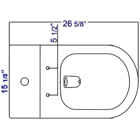 Diagram with dimensions for Soft Close Toilet Seat Replacement With Silent Hinge For TB351 Series - Quiet Drop, White, Easy Install, Fits TB351