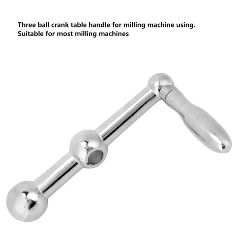 Beefy High Hardness Milling Machine Ball Handle Kit With Three Ball Crank For Bridgeport Style Mills, ergonomic grip, polished finish.