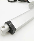 Job Site Ready Electric Linear Actuator 12V Or 24V DC Motor 800MM Stroke showing silver body and attachment for motion control applications.