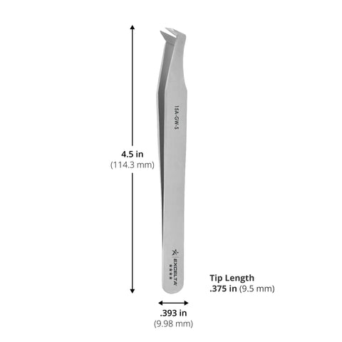 Pro Grade Medical Stainless Steel Tweezers For Soft Wire Cutting With 70 Degree Angulated Tip dimensions