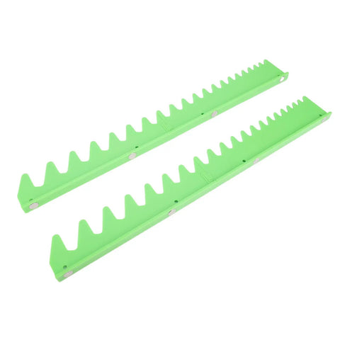 Green Magnetic Wrench Organizer Rail Set Holder for Toolbox Holds 20 Tools, compact plastic rack for home workshop or mechanic gear