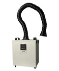 Super Efficient 350 Watt Fume Extractor And Air Purifier With Four Stage Filtration System, compact unit with flexible hose.