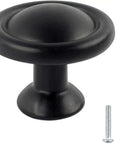 15 Pack Cabinet Knobs Set 1 1 Quarter Inch Matte Black Round Drawer Knobs Built Tough Aluminum Hardware For Kitchen Cabinets Rust Resistant Modern Minimalist Pulls