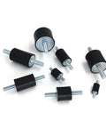 Heavy Duty Rubber Vibration Isolators And Shock Absorbing Mounts With Double Male Thread For Air Compressors Water Pumps And Welding Machines To Keep Your Setup Tight And Kill All That Rattling Nonsense Four Pack M6 M8 Included, assorted sizes and shapes.