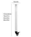 Beefy Heavy Duty Metal Furniture Legs With Casters For Cabinets Desks Chairs And Bars, 4 Pieces, 78 Cm Long, 10 Cm Wide