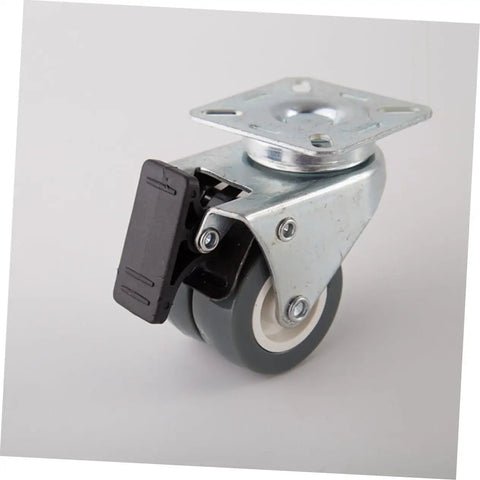 Beast Mode 2 Inch Twin Caster Wheels With Brake Rock Solid Swivel Plate Casters Featuring Durable TPR Rubber and Smooth Quiet Steel Brackets.