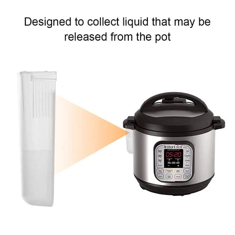 Condensation Collector Cup Replacement For Instant Pot DUO ULTRA LUX 5 Qt 6 Qt 8 Qt shown with pressure cooker