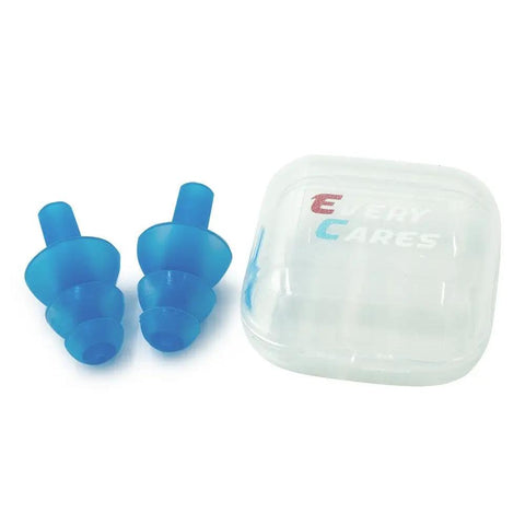Must Have Soft Silicone Swim Ear Plugs For Adults 6 Pairs Waterproof And Comfortable with case, blue earplugs and storage case