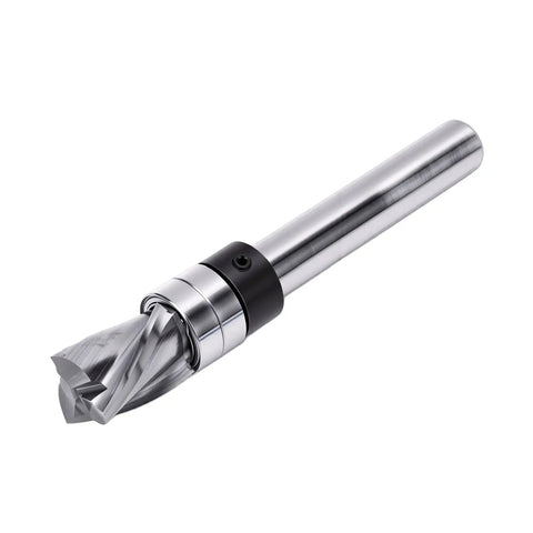 Heavy Duty Carbide Flush Trim Router Bit With Top Bearing Guide For Sleek Wood Trimming And Slotting Jobs 3/8 Inch Diameter Blade 1/4 Shank 3 Flute Design