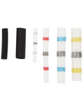 Super Cool 100 Piece Heat Shrink Insulated Soldering Tube Kit With Cable Crimp Connectors For Pro Electrical Work And DIY Repairs That Will Save You Time and Money On the Job Or AtHome Today. black and white heat shrink tubes with color coded crimp connectors