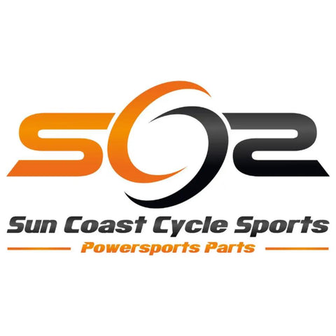 Logo of Sun Coast Cycle Sports with orange and black design, text reading 'Sun Coast Cycle Sports Powersports Parts'.