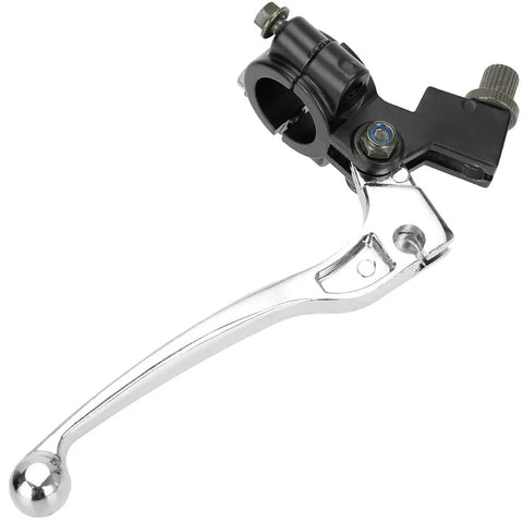 Left Brake Handle Clutch Lever Perch for Mini Bikes and Dirt Bikes Fits Coleman CT200U Trail 200, silver aluminum handlebar mount.