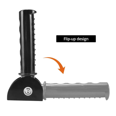 Tough Folding Grab Bars For Stairs And Doorways, Easy Flip Up Assist Handle with textured grip design for secure use.