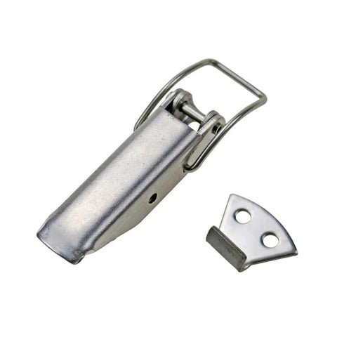 Heavy Duty 304 Stainless Steel Hasp Latch With Spring Action For Secure Chassis Cabinet Toolbox Draw And Toggle Installation, side view.