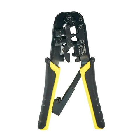 All In One Modular Installation Kit With Ratcheting Crimper And Stripper For RJ11 RJ12 RJ45 Connectors Cat5e with steel body