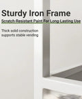 Close-up of sturdy iron frame of Kickass Heavy Duty Mobile Vendor Cart With Wide Shelter Canopy And Lockable Swivel Wheels.