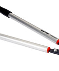 Long Reach Bypass Loppers With Aluminum Handle, 31.5 Inch Length, 2 Inch Cutting Capacity, shown open with black grips