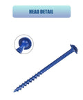 8x1 Inch Pocket Hole Screws Pack Of 500 Exterior Wood Screws For Woodworking Blue Coated Square Drive Self Tapping