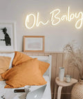 Oh Baby Neon Sign 38x15 Inches Light Up Backdrop Dimmable For Gender Reveal Wedding Birthday Party Photo Booth Wall Decor