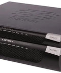 Top Shelf 32 Port KVM Over IP Switch Taking Care Of Eight Seamless Remote Users With DVI Local Hot Plug Virtual Media Transfer Dual Power Redundancy And Sleek Black Chassis, angled view
