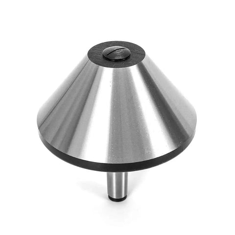 Front view of 6 Inch MT3 Bull Nose Live Center For Lathe With Morse Taper No 3 75 Degree 5 29/32 Inch Shank Beefy Heavy Duty Machining Tool