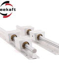 Open Box Linear Guide Rail With Aluminum Slide Block Bearing for Smooth Low Friction Motion, shown side view, compatible with SBR16-30LQS