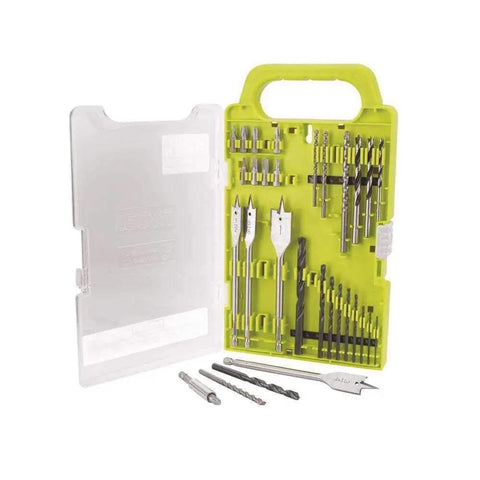 31 Piece Drill And Drive Kit For Metal Brick Wood And Plastic With Titanium Drill Bits And Straight Shank Bits in open case