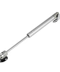 Heavy Duty 10 Inch Gas Spring Strut Lift Support With Brass Cover And Fixing Plate For Cabinet Doors Keeps Box Lids Open Smooth As Butter 60N Silent Glide No Slam Shut Hardware in silver finish.