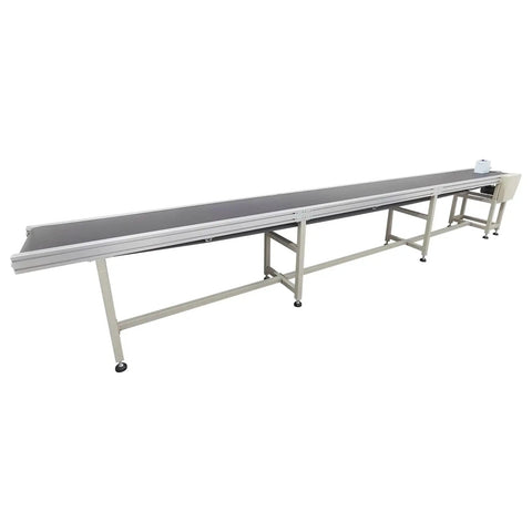 Heavy Duty Workhorse PVC Conveyor System With Wear Resistant Belt And Middle Support Roller 177 By 15.7 Inch Adjustable Speed From 13 To 65 Feet Per Minute Rubber Leg Stand 110V Great For Coding Marking And Packaging, side view