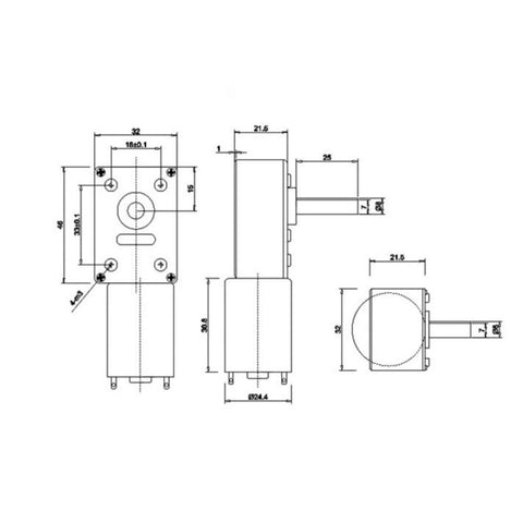 Technical diagram of High Torque 6V Rotary Actuator Mini Motor With Controller For Windows Doors Robots And Automation