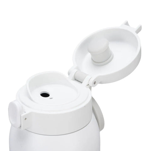 Cordless Portable Travel Electric Kettle 500ml 316 Stainless Steel lid open, showcasing steam vent design for quick tea coffee prep.